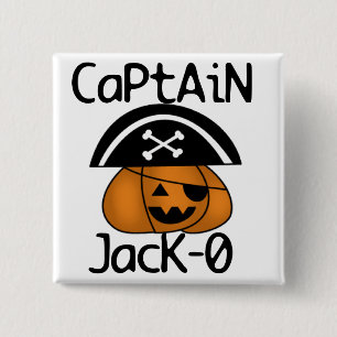Kapitein Jack=O Halloween-overhemden en -geschenke Vierkante Button 5,1 Cm