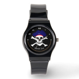 Kapitein Jack, Piraten Vlag horloge, Schedel / Var Horloge