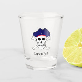 Kapitein Jack & Piraten Vlag, Schedel / Feest dran Shot Glas