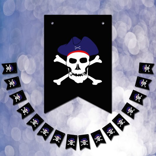 Kapitein Jack, Pirates Bunting Flags, Boat Party Vlaggetjes