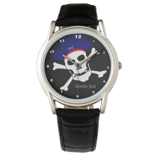 Kapitein Jack & Pirates Vlag horloge, Boot mode Horloge (Voorkant)