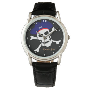 Kapitein Jack & Pirates Vlag, schedel/mode Horloge