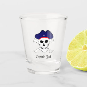 Kapitein Jack & Pirates Vlag, schedel / partijgebo Shot Glas