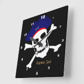 Kapitein Jack & Pirates Vlag, Skull House / Boat Vierkante Klok (Hoek)