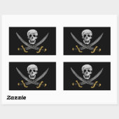 Kapitein Jack Rackham's Jolly Roger Pirate Vlag Rechthoekige Sticker (Vel)