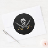 Kapitein Jack Rackham's Jolly Roger Pirate Vlag Ronde Sticker (Envelop)