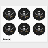 Kapitein Jack Rackham's Jolly Roger Pirate Vlag Ronde Sticker (Vel)