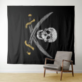 Kapitein Jack Rackham's Jolly Roger Pirate Vlag Wandkleed (In Situ (horizontaal))
