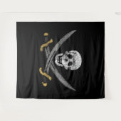 Kapitein Jack Rackham's Jolly Roger Pirate Vlag Wandkleed (Voorkant (horizontaal))