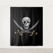 Kapitein Jack Rackham's Jolly Roger Pirate Vlag Wandkleed (Voorkant)