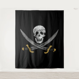 Kapitein Jack Rackham's Jolly Roger Pirate Vlag Wandkleed
