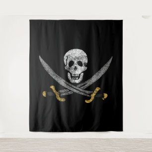 Kapitein Jack Rackham's Jolly Roger Pirate Vlag Wandkleed