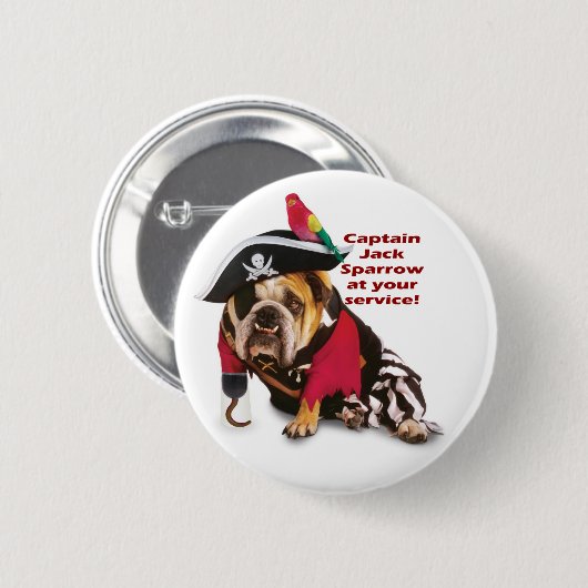 Kapitein Jack. Ronde Button 5,7 Cm (Voorkant /achterkant)