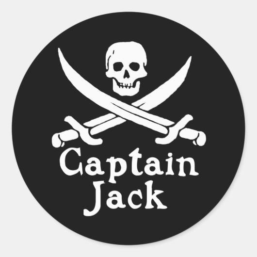 Kapitein Jack Ronde Sticker (Voorkant)