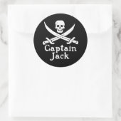 Kapitein Jack Ronde Sticker (Tas)