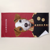 Kapitein Jack Russell | Jouw namen toevoegen Strandlaken (Voorkant)