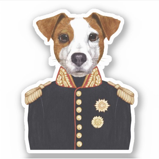 Kapitein Jack Russell Sticker (Voorkant)