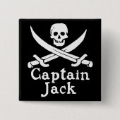 Kapitein Jack Vierkante Button 5,1 Cm (Voorkant)