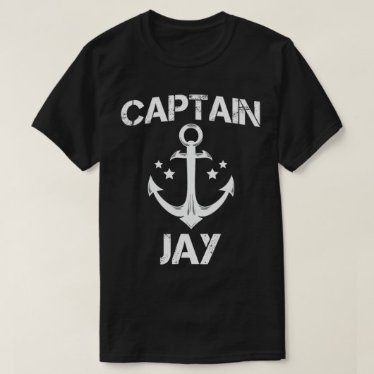 KAPITEIN JAY Grappige Verjaardag Gepersonaliseerde T-shirt (Design voorkant)