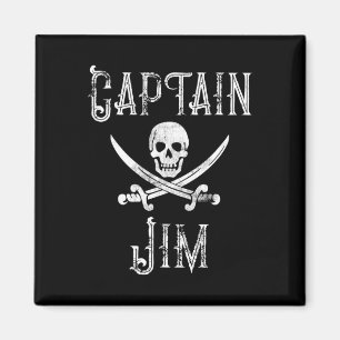 Kapitein Jim Vintage Gepersonaliseerde Piraat Sche Magneet