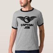 Kapitein Joe Mannen Basic Ringer Monochrome T-shir T-shirt (Voorkant)