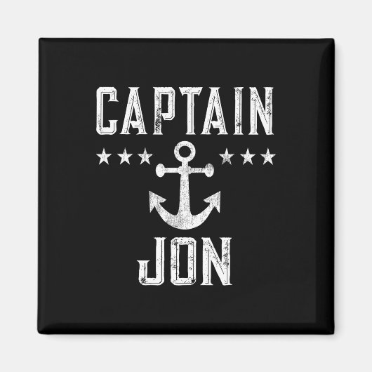 Kapitein Jon Boating Gift for Boat Lovers Magneet (Voorkant)