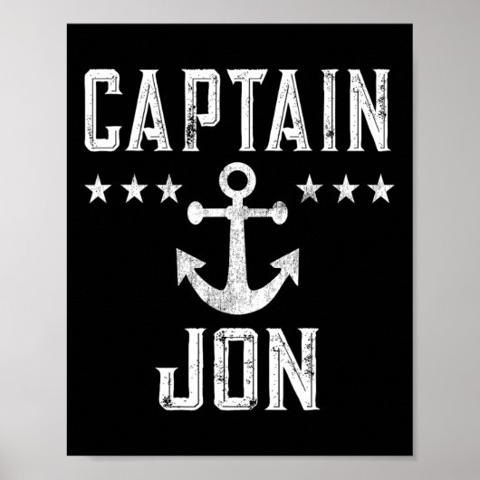 Kapitein Jon Boating Gift for Boat Lovers Poster (Voorkant)
