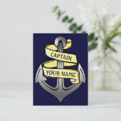  kapitein Jouw naam Anchor Briefkaart (Staand voorkant)