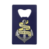  kapitein Jouw naam Anchor Creditkaart Flessenopener (Achterkant)