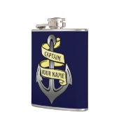  kapitein Jouw naam Anchor Heupfles (Links)