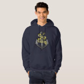  kapitein Jouw naam Anchor Hoodie (Voorkant volledig)