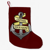  kapitein Jouw naam Anchor Kleine Kerstsok (Voorkant)