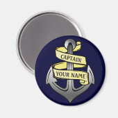 kapitein Jouw naam Anchor Magneet (Voorkant / Achterkant)