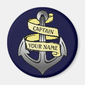  kapitein Jouw naam Anchor Magneet (Voorkant)