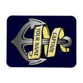 kapitein Jouw naam Anchor Magneet (Horizontaal)