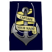  kapitein Jouw naam Anchor Medium Cadeauzakje (Voorkant)
