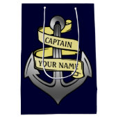  kapitein Jouw naam Anchor Medium Cadeauzakje (Achterkant)
