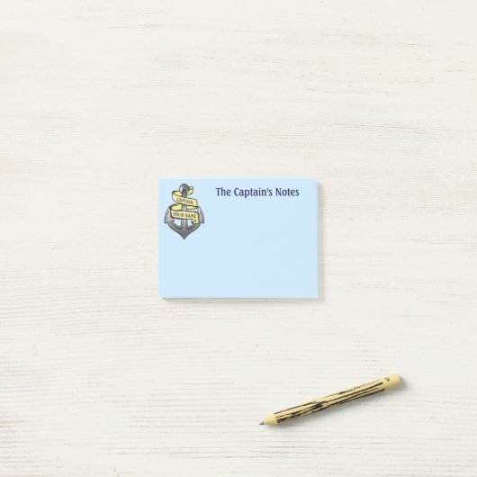 kapitein Jouw naam Anchor Post-it® Notes (Op bureau)