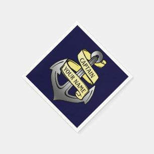 kapitein Jouw naam Anchor Servetten