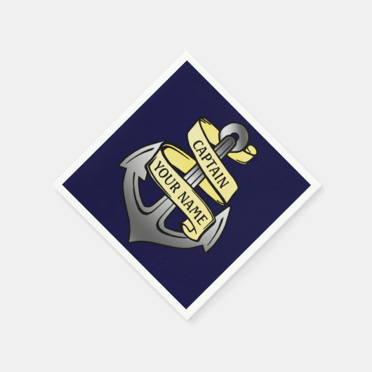 kapitein Jouw naam Anchor Servetten (Hoek)