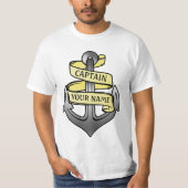kapitein Jouw naam Anchor T-shirt (Voorkant)