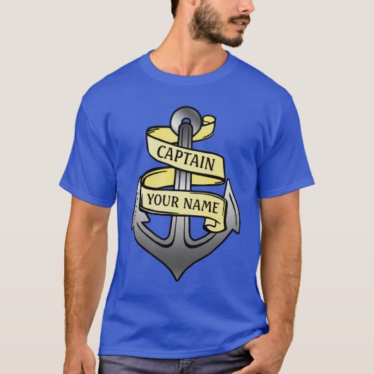 kapitein Jouw naam Anchor T-shirt (Voorkant)