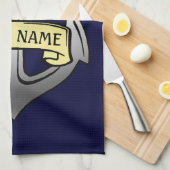  kapitein Jouw naam Anchor Theedoek (Quarter Fold)