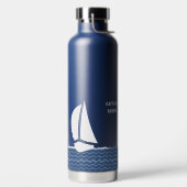 Kapitein (Jouw naam) geïsoleerd Waterfles (Links)