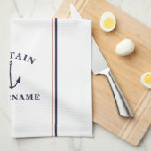 Kapitein Jouw naam Kitchen Keukenhanddoeken, Nauti Theedoek (Quarter Fold)