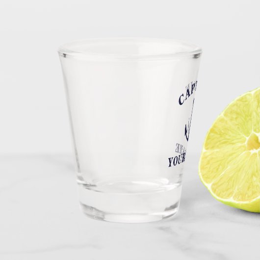 Kapitein Jouw naam Nautical Anchor Shot Glass Shot Glas (Links)