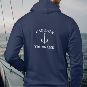 Kapitein Jouw naam Nautical Anchor Sweatshirt
