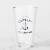 Kapitein Jouw naam Nautical Anchor Tumbler Glass (Achterkant)
