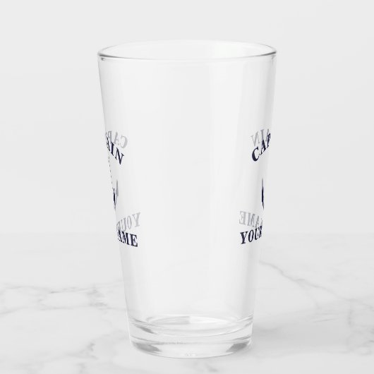 Kapitein Jouw naam Nautical Anchor Tumbler Glass (Rechts)
