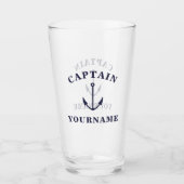 Kapitein Jouw naam Nautical Anchor Tumbler Glass (Voorkant)